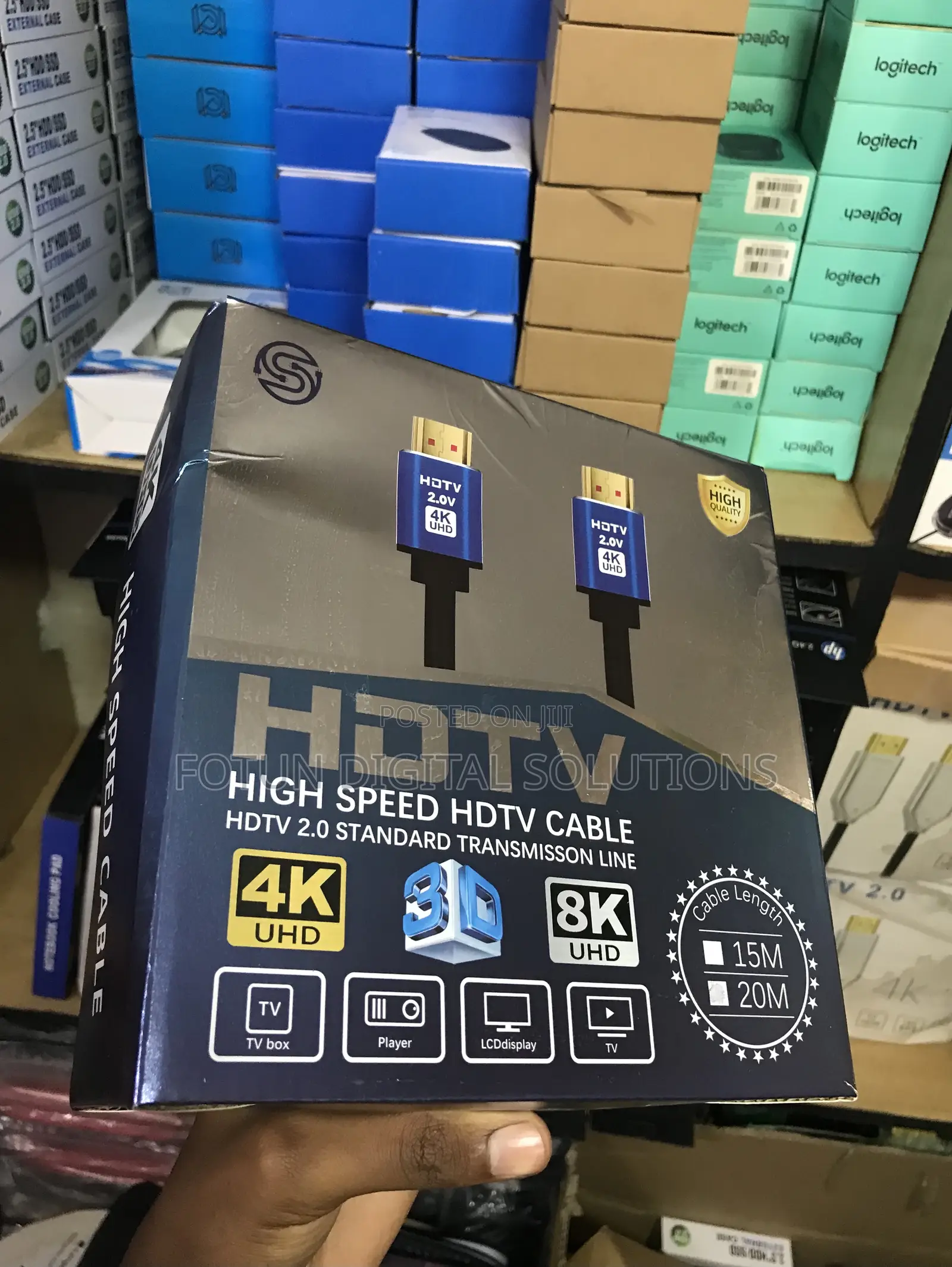 15m Heavy Duty Hdmi Cable - Nylon Braided, at 60hz, Hdr10+