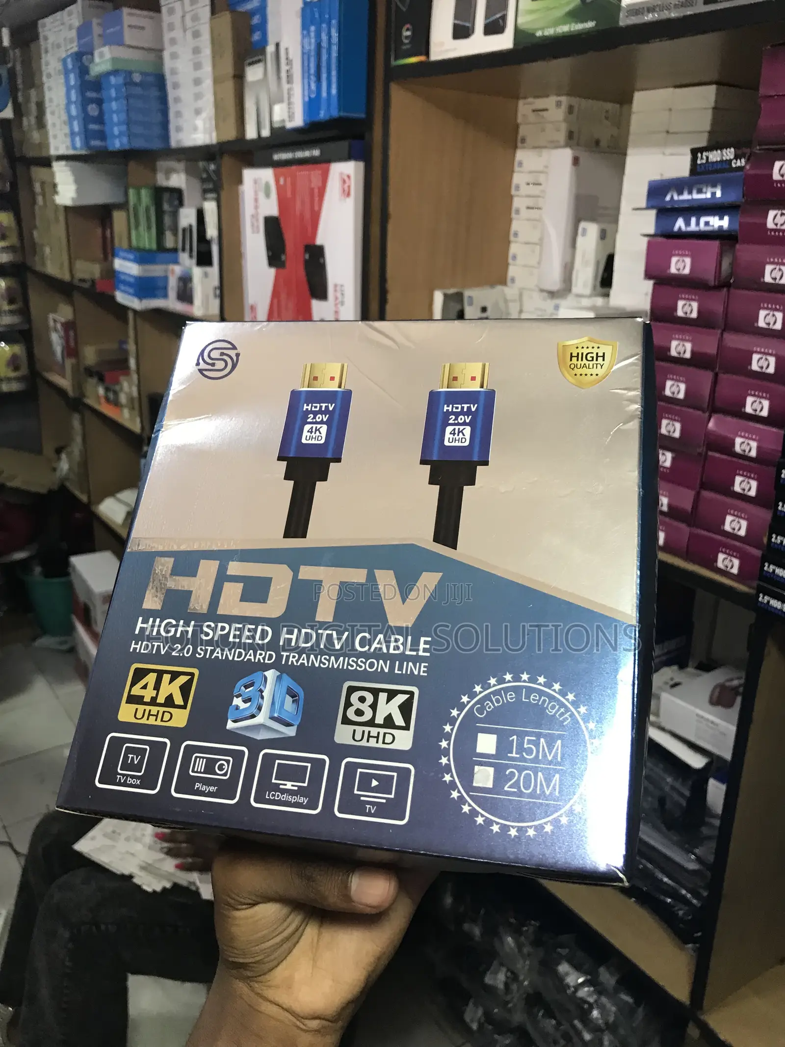 20m Active Hdmi Cable - At 60hz Hdr, 18gbps With Signal Booster