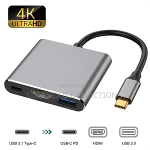 3 in 1 Type C to Hdmi , Usb, Type C
