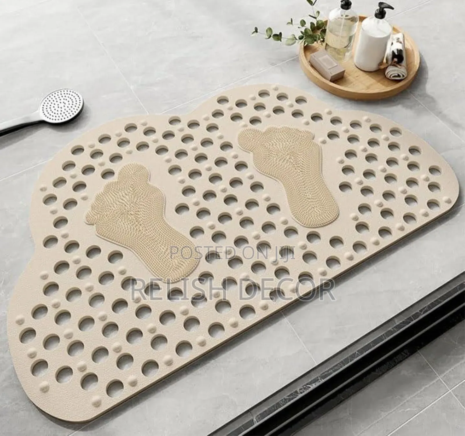 Cloud Non-slip Rubber Shower Mat With Feet Massager