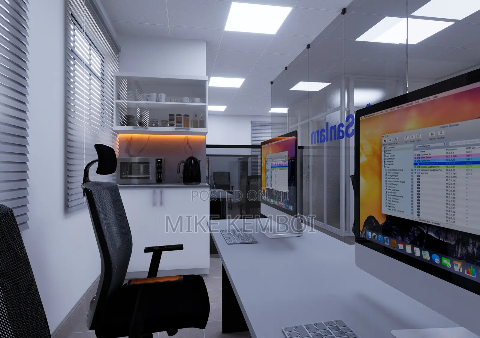 Corporate Office Plan and Renders