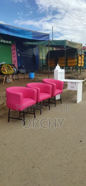 3 Pink Manicure Seats/ Salon Seats