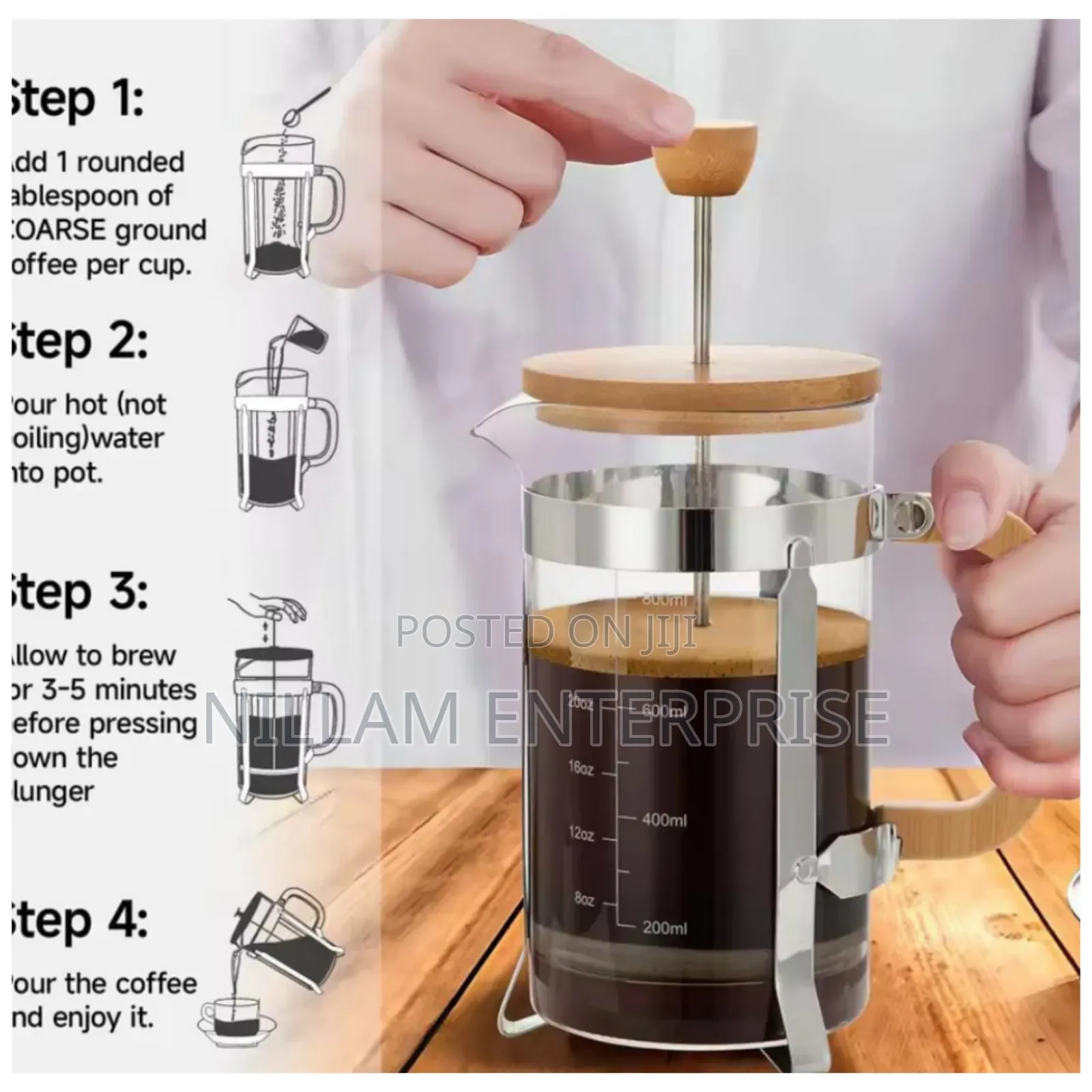 French Press Coffee Maker 800ml