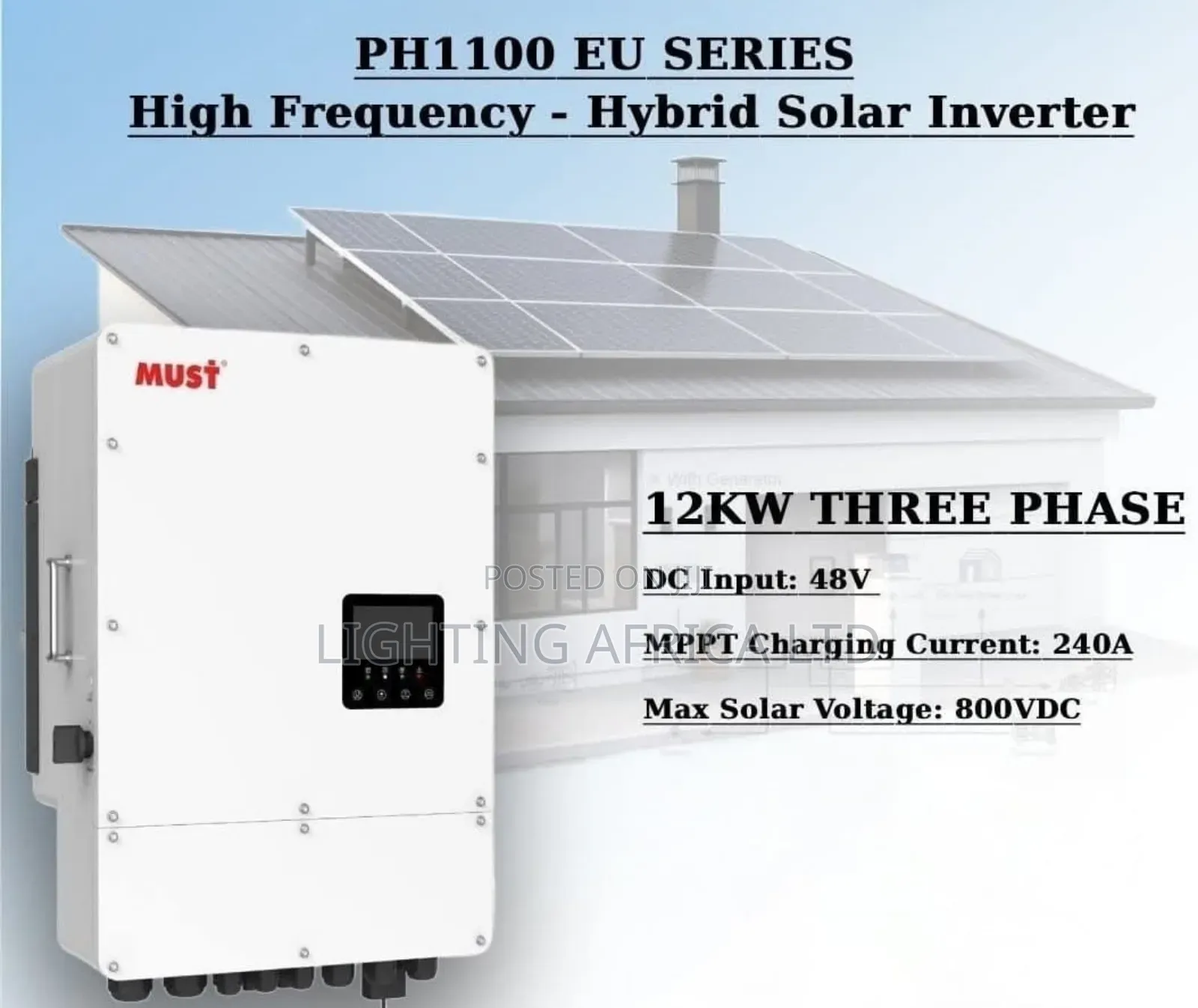 12 Kw Three Phase 48v - 240a High Frequency Hybrid Solar Inverter