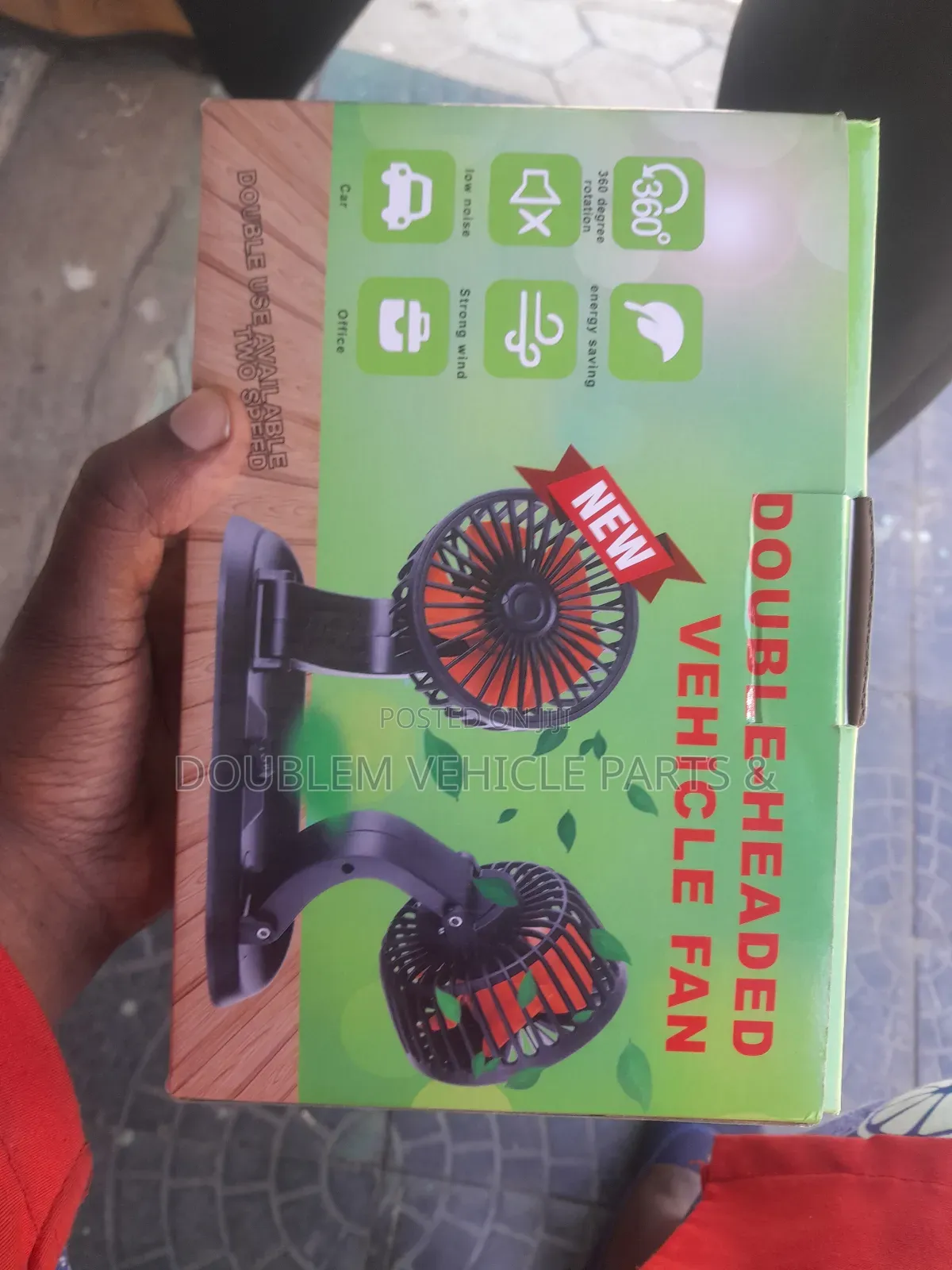 Double Headed Vehicle Fan Universal Both 12v,24v High Quality