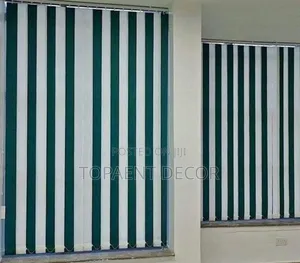 Green And White Vertical Office Blinds For Sunlight