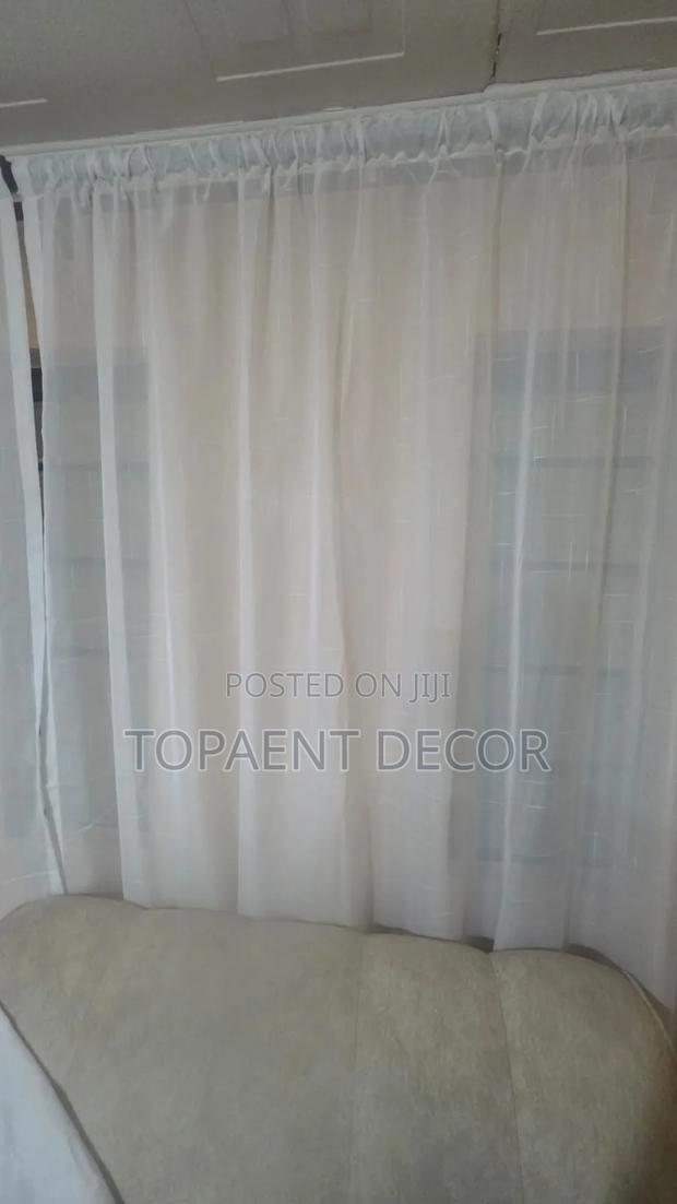Plain White Hook Tape Window Curtain Sheers - main view