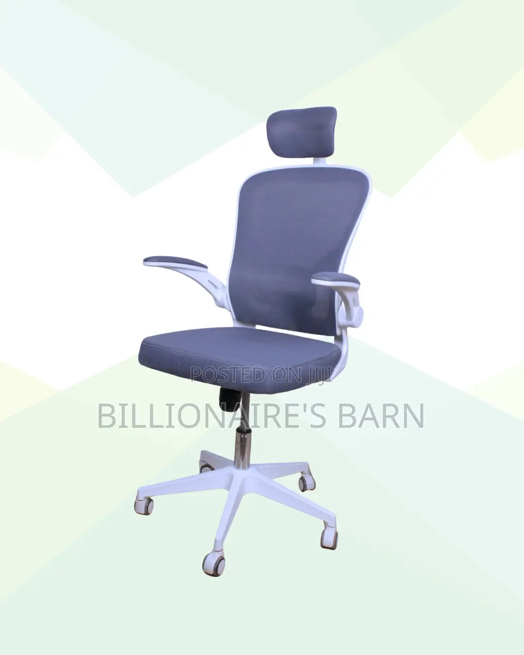 White Office Chair With Flip-Up Arms • Clean Look