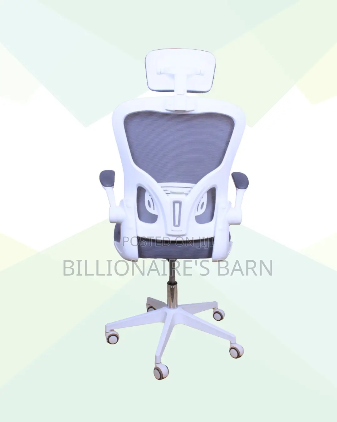 White Office Chair With Flip-Up Arms • Clean Look