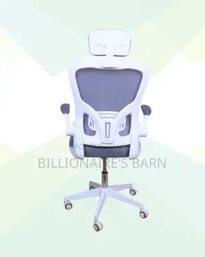White Office Chair With Flip-Up Arms • Clean Look