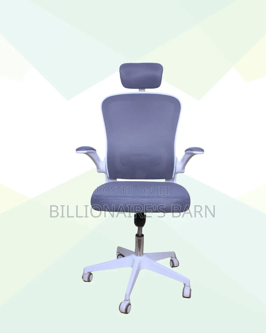 White Office Chair With Flip-Up Arms • Clean Look