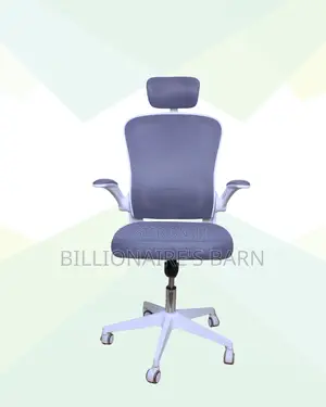 White Office Chair With Flip-Up Arms • Clean Look
