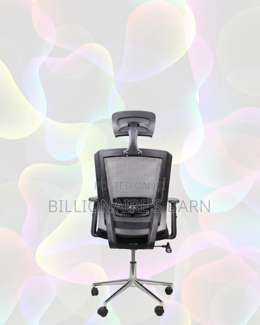 Adjustable Headrest Work Chair for Office — Chrome Base Stability