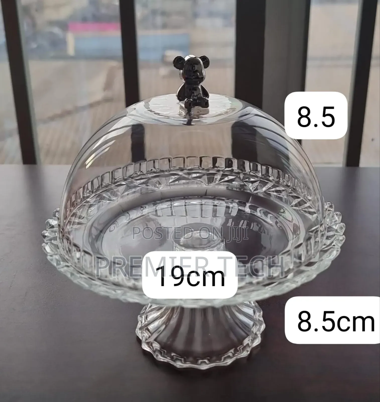Glass Base Acrylic Cover Household Fruit or Snack Plate Food Cover