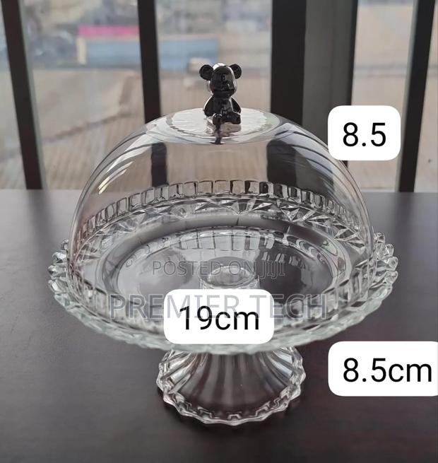 Glass Base Acrylic Cover Household Fruit or Snack Plate Food Cover