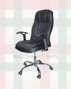 High-Back Executive Leather Chair • Padded Arm Comfort