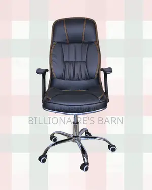High-Back Executive Leather Chair • Padded Arm Comfort