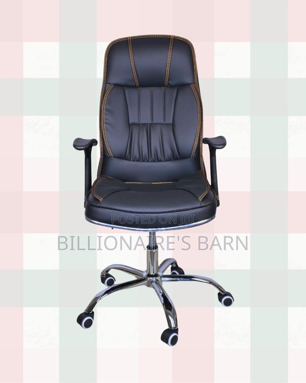 High-Back Executive Leather Chair • Padded Arm Comfort - thumbnail 3