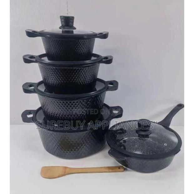 Premium Bosch 11pc Cookware Set – Silicone Lids, Durable Coating - main view