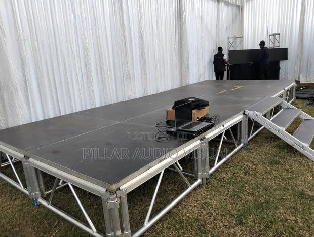 Portable Stage With Stairs for Hire, Aluminium Strong Stage! - main view