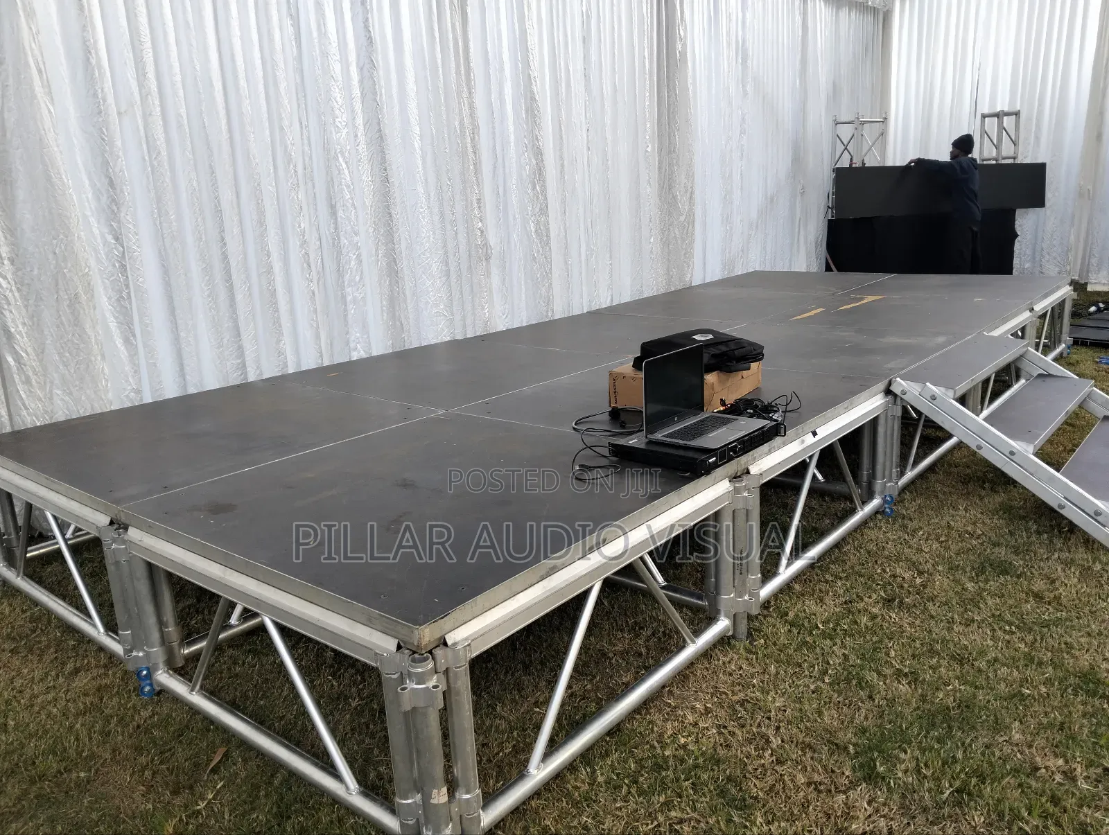 Portable Stage With Stairs for Hire, Aluminium Strong Stage!