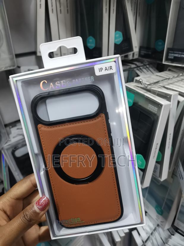 Massiy Leather iPhone Air Case Cover Built-in Magsafe Invisible Stand - main view