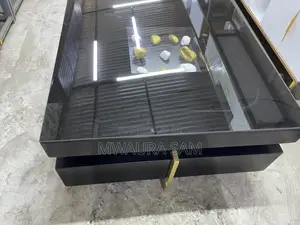 Premium Rectangular Black Glass Coffee Table