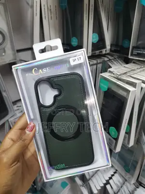 Meibly iPhone 17 Leather Back Case With Magnetic Invisible Stand