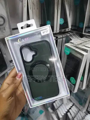 Meibly iPhone 17 Leather Back Case With Magnetic Invisible Stand