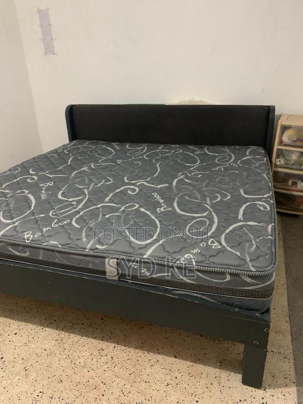 6x6 Queen Bed Frame (Moko Black) Maharaja Pocket Spring Mattress