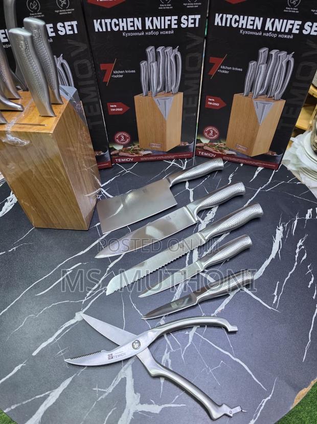 7pcs Set High Quality Stainless Steel Knife Set With Hallow Handle. - thumbnail 3