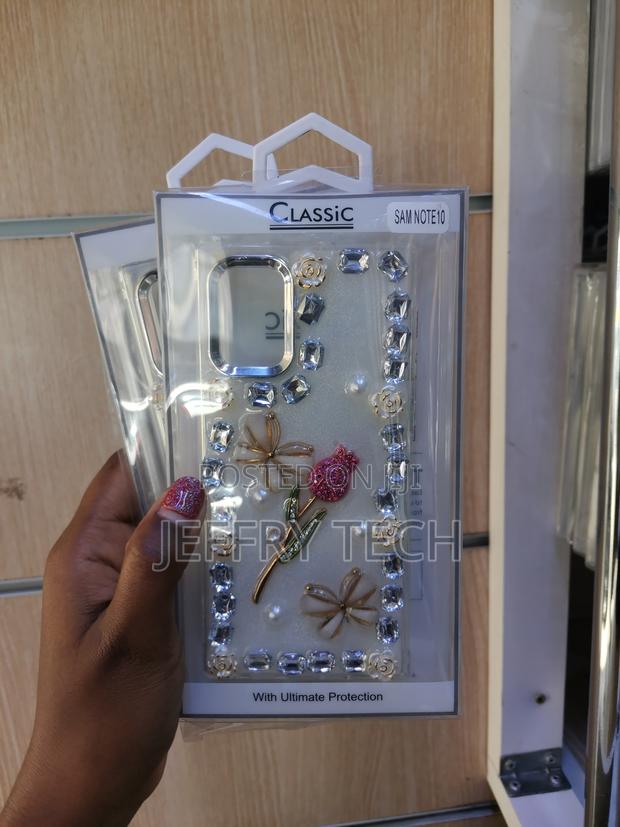 Miagon Diamond Crystals/Rose Flower Clear Case for Galaxy Note 10 - main view