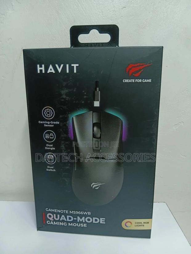Havit Ms966wb Quad-Mode Wireless Gaming Mouse - Black - main view