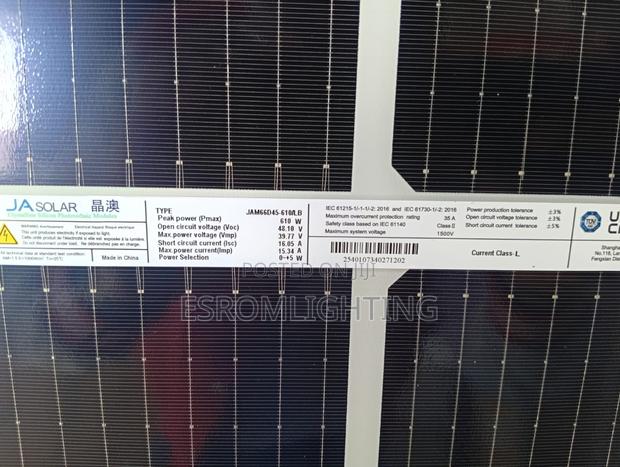 Ja Solar 610w Monocrystalline Solar Panel -Bifacial - thumbnail 3
