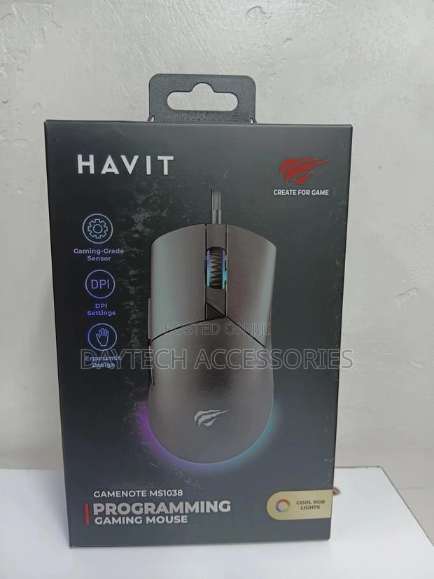 Havit Ms1038 Programmable RGB Backlit Gaming Mouse - Black