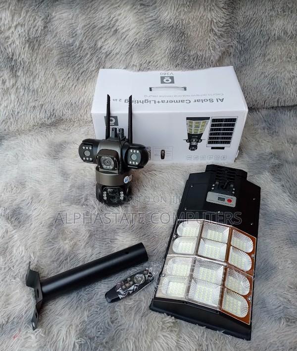 Solar Powered 180w Led Flood Light With 4g Camera Outdoor PTZ CCTV