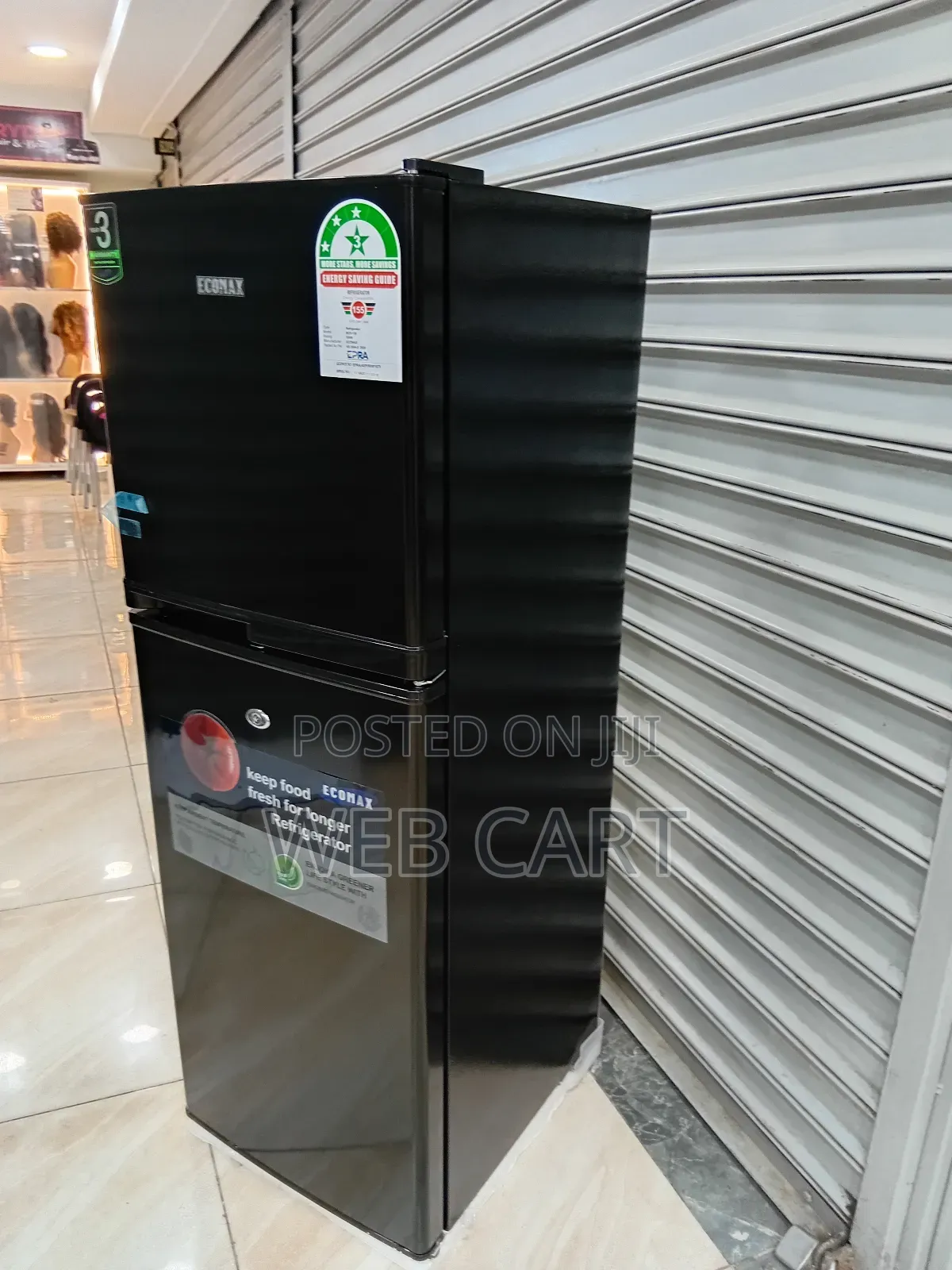 Ecomax 138l Double Door Refrigerator – Black