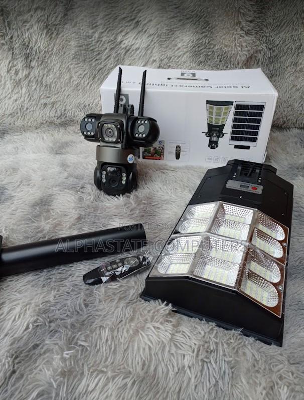 Solar Powered Outdoor 4g Camera With Led 180w Floodlight Mobile App