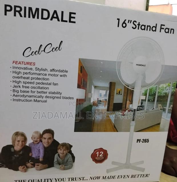 Primdale 16 Inches Standing Fan – Quiet Operation With Wide Oscillatio