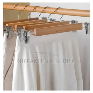 5pcs 33cm High Grade Natural Wooden Hangers
