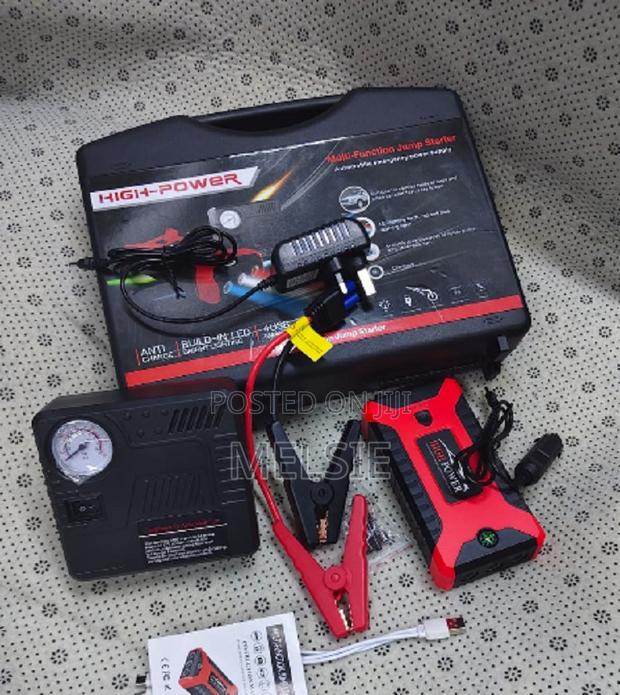 Portable Car Jump Starter and Air Compressor for Emergency Situations