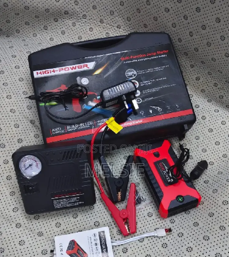 Portable Car Jump Starter and Air Compressor for Emergency Situations