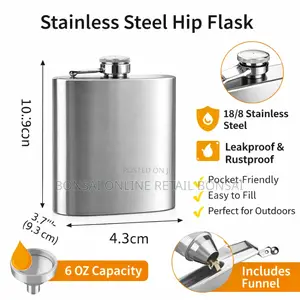 6oz Stainless Steel Hip Flask Leakproof Pocket Flask for Whiskey