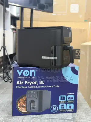 Von Vaf080dstk Slim Airfryer – 8l, Black