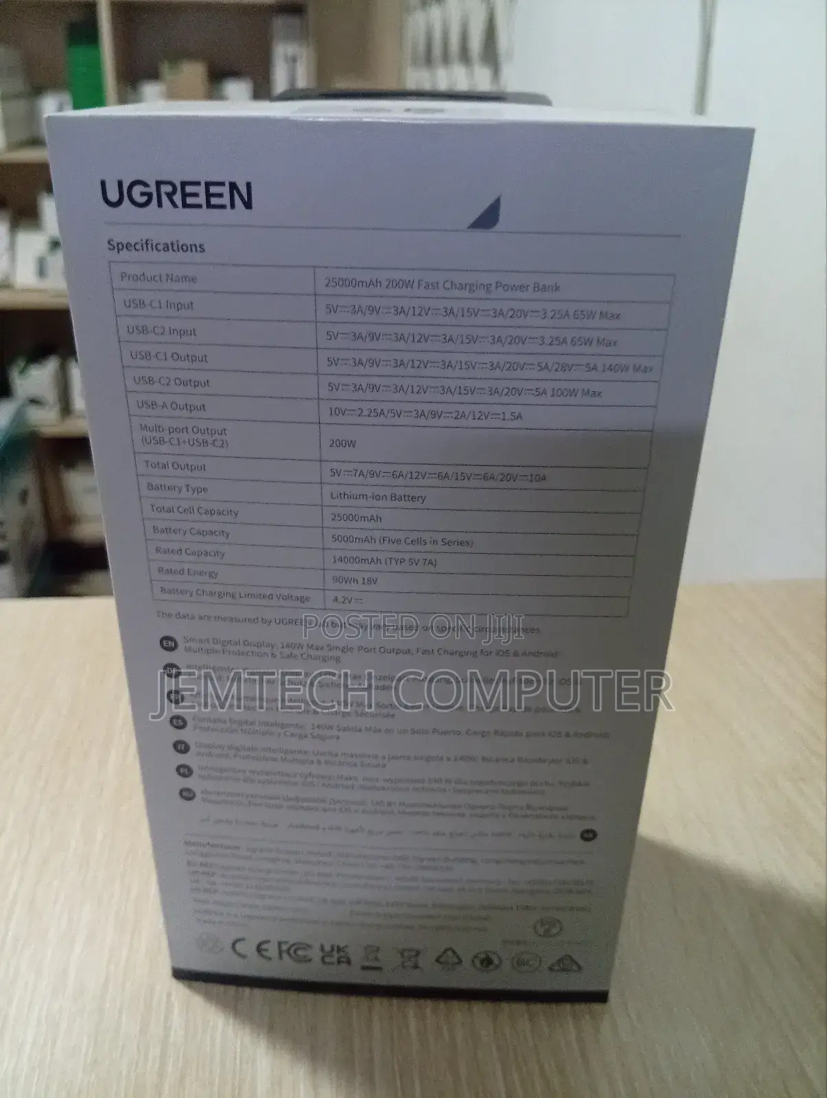 Ugreen 25000mah 200w Fast Charging Power Bank - Pb722