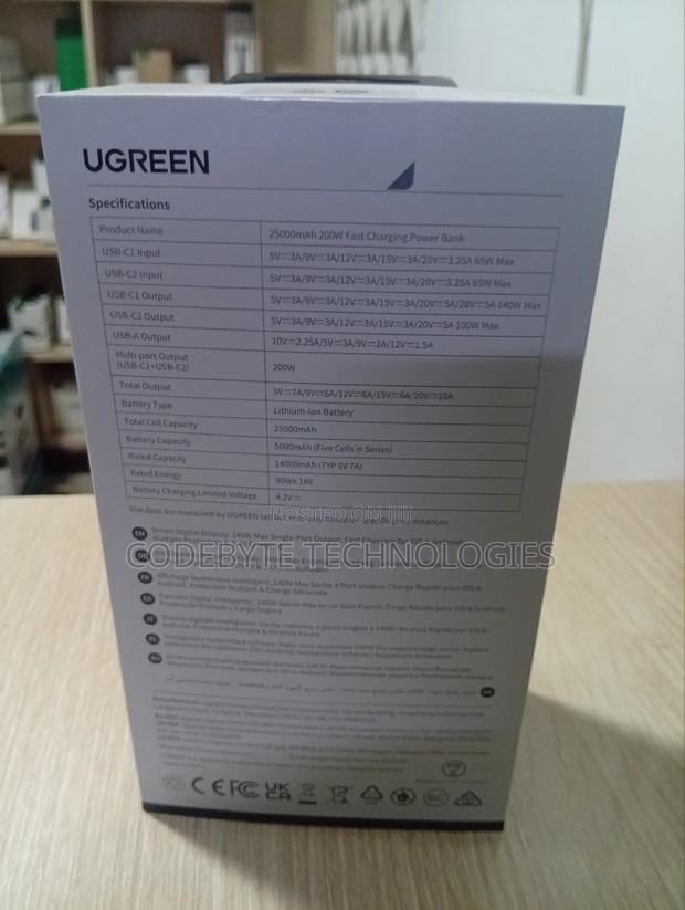 Ugreen 25000mah 200w Fast Charging Power Bank - Pb722 - thumbnail 3
