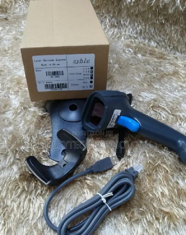 Usb Wired Handheld Barcode Scanner With Stand High Scanning Speed
