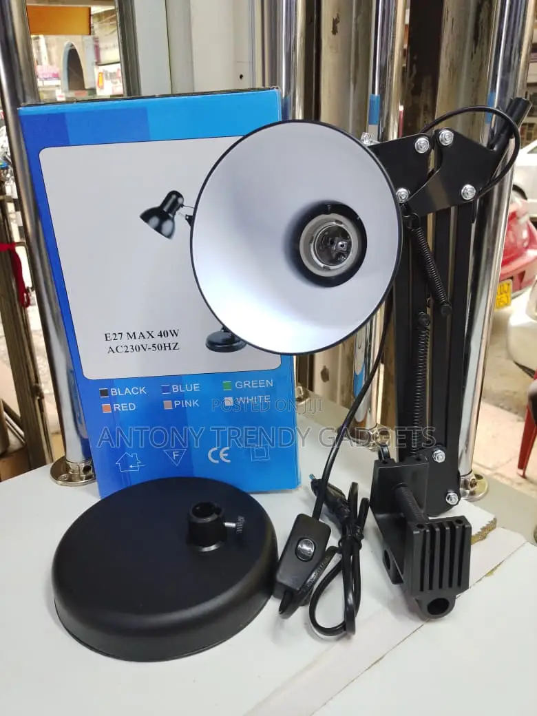 E27 Desk Lamp Adjustable Arm With Clamp & Base