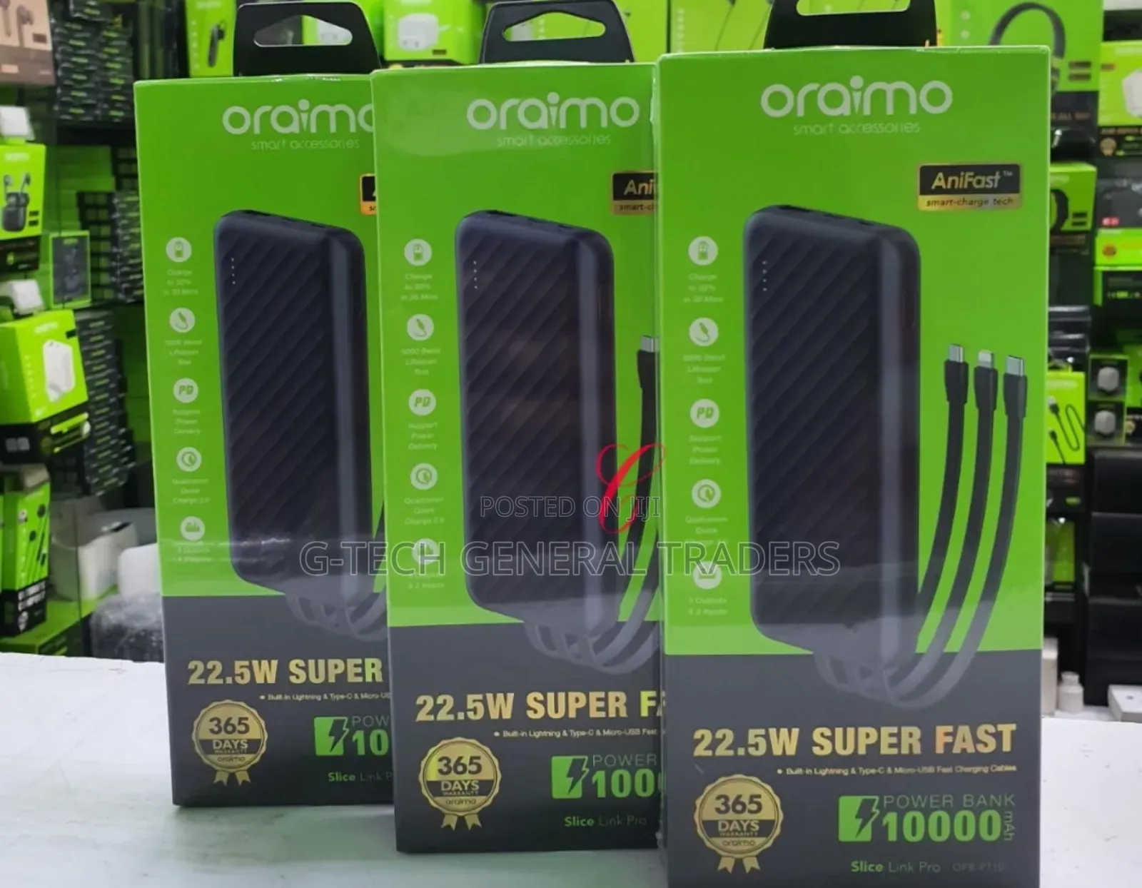 Oraimo 10000mah Powerbank With Cable 22.5w