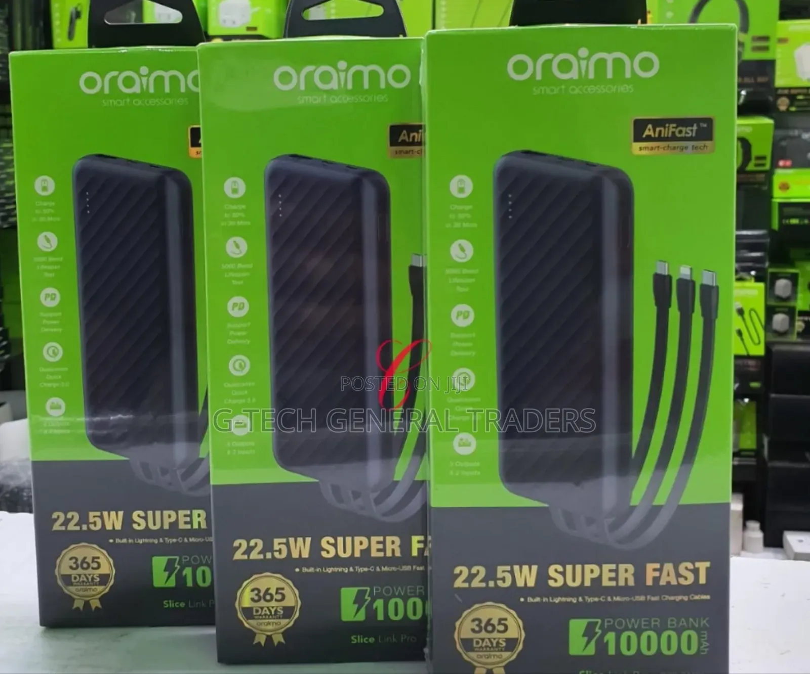 Oraimo 10000mah Powerbank With Cable 22.5w
